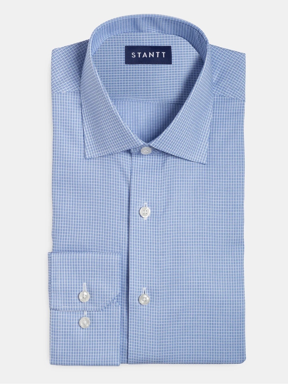 NWT Stantt Light Blue Men's Dress Shirt - Classic Spread Collar - 16.5 34-35